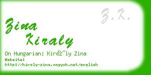 zina kiraly business card